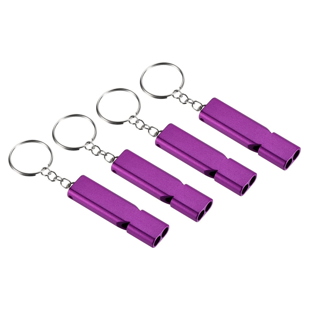 PATIKIL Emergency Whistle in purple with double tubes for loud outdoor signals.