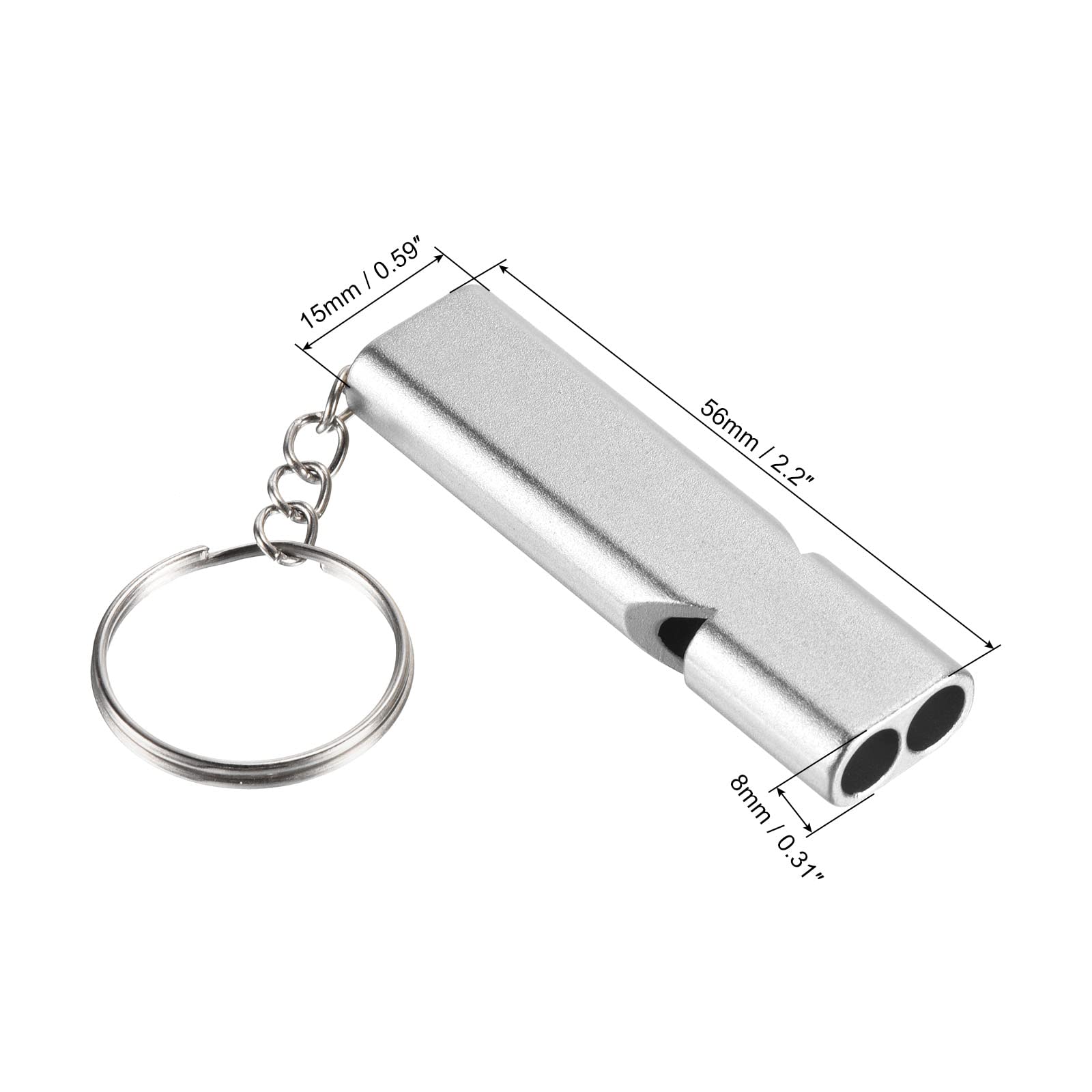 PATIKIL emergency whistle with keyring and lanyard for easy carry.