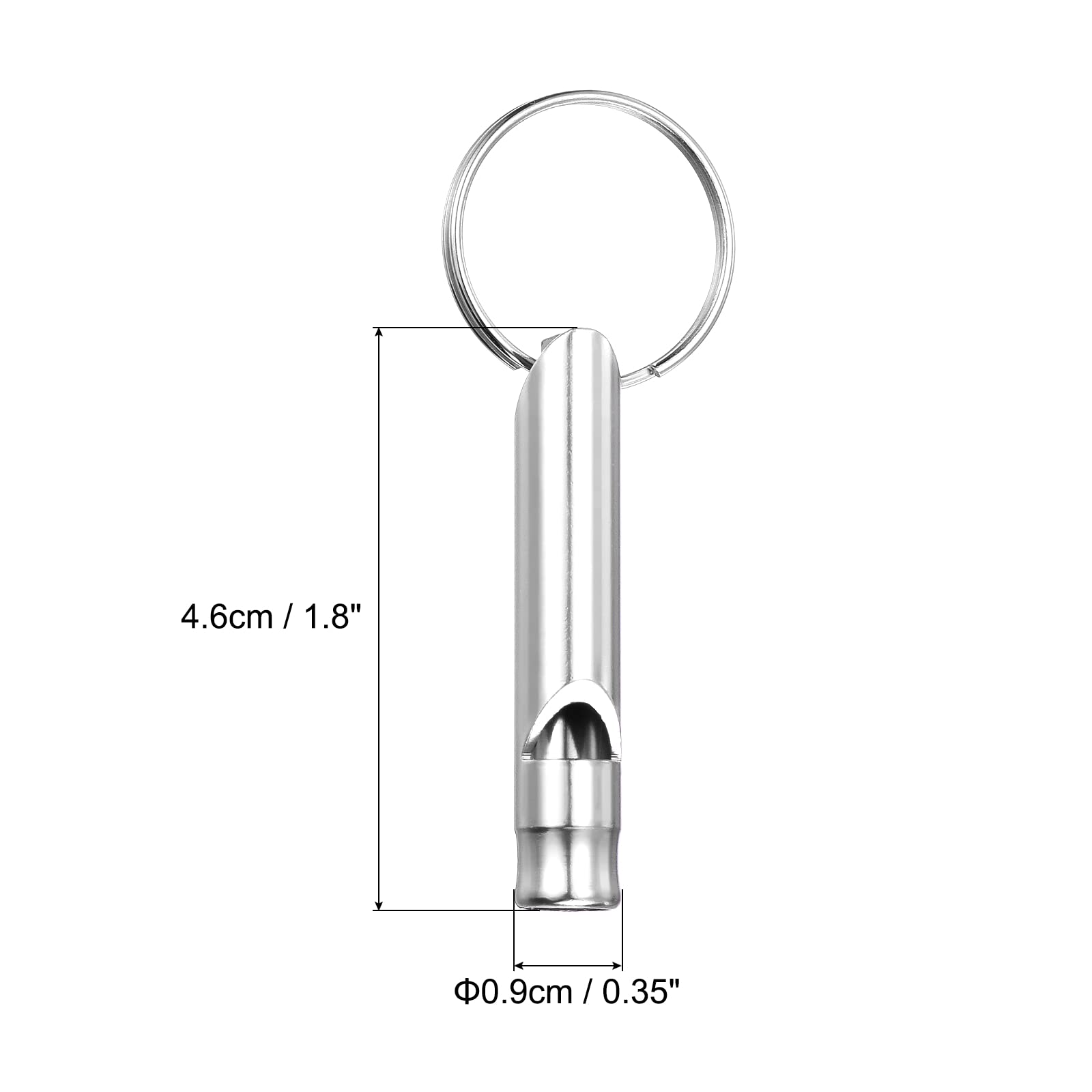 PATIKIL emergency whistle close-up highlights durable aluminum construction.
