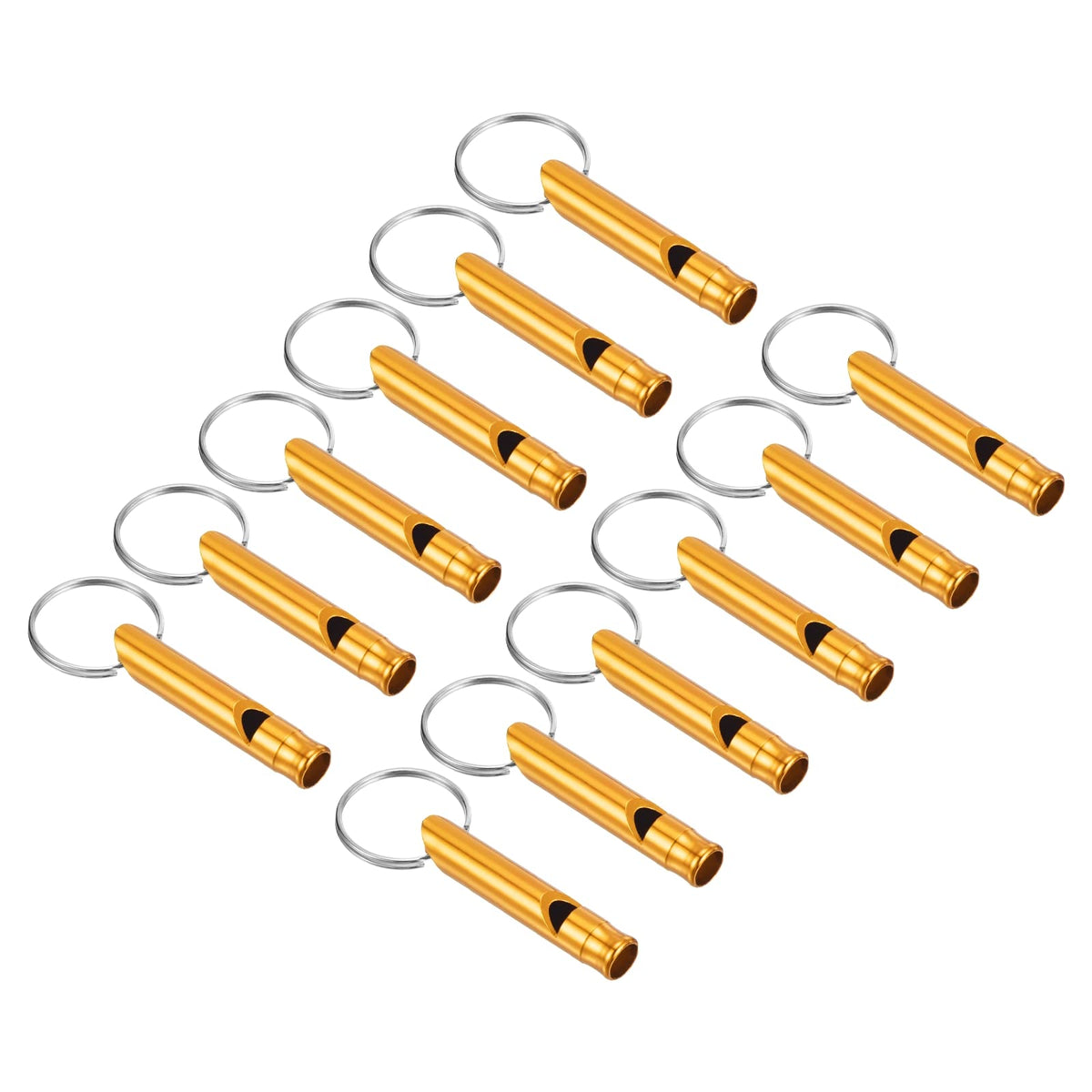 PATIKIL Emergency Whistles gold front view with loud signal for outdoor emergencies