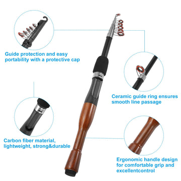 PATIKIL fiberglass pole highlights lightweight strength for versatile fishing.