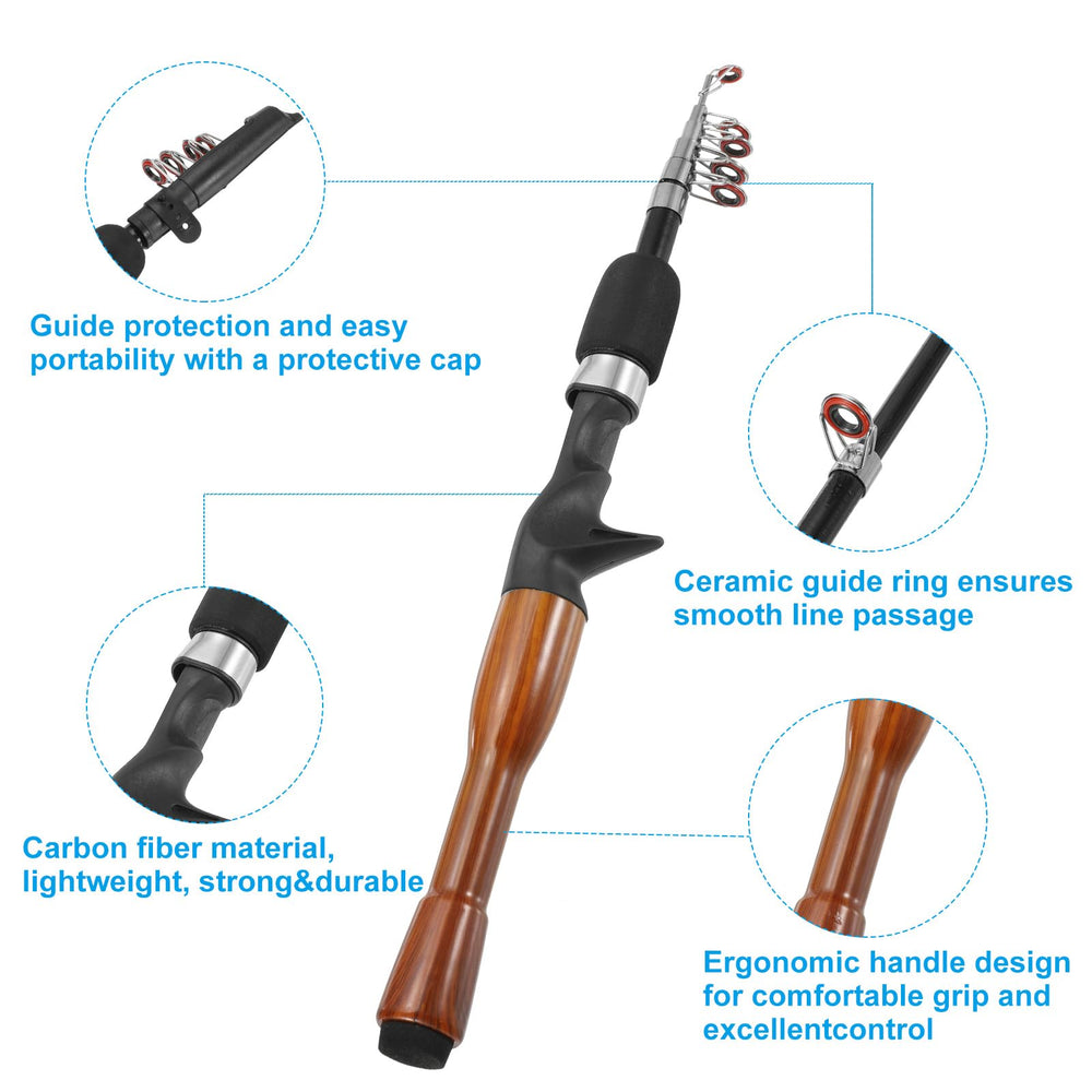 PATIKIL fiberglass rod with ceramic guide for smooth line movement.