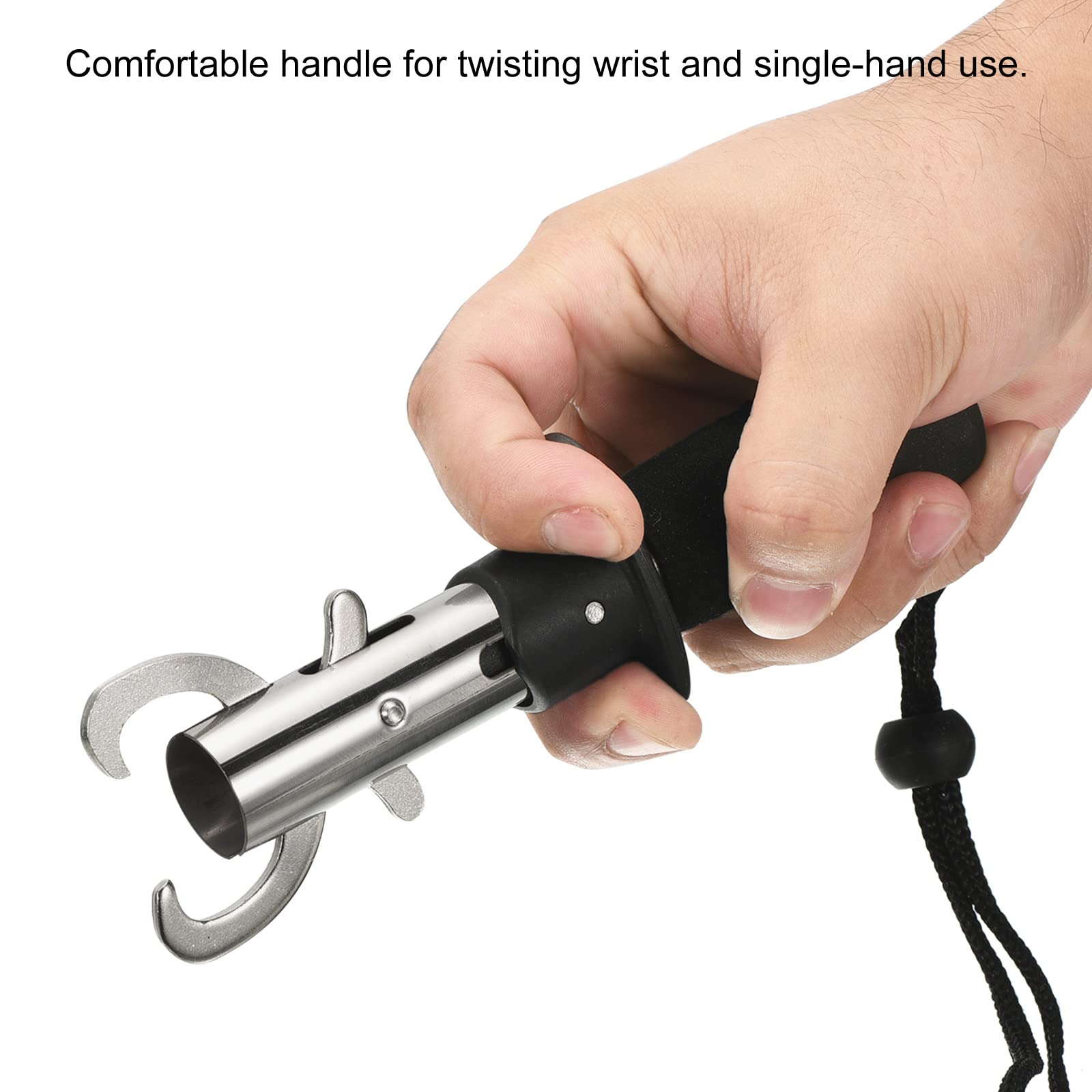 PATIKIL fish lip gripper packaging shows 2-piece set for anglers.