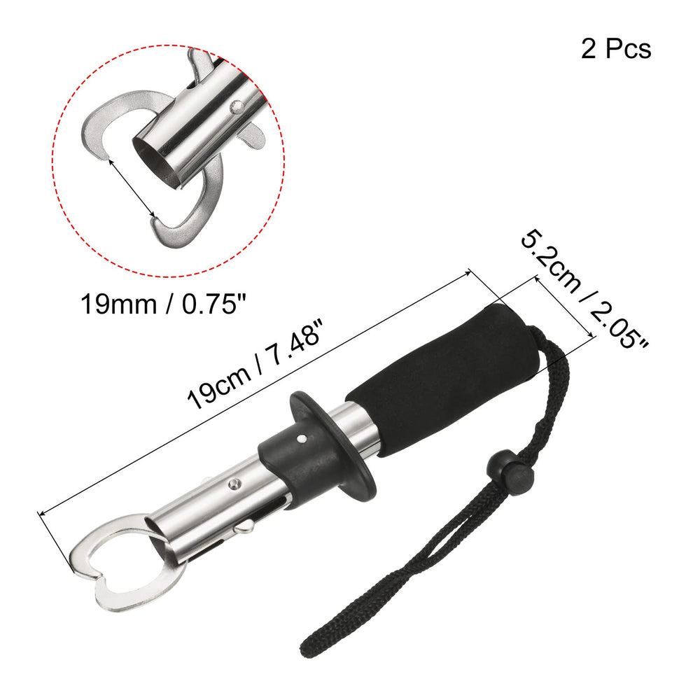 PATIKIL fish lip gripper stainless steel body stands up to saltwater.