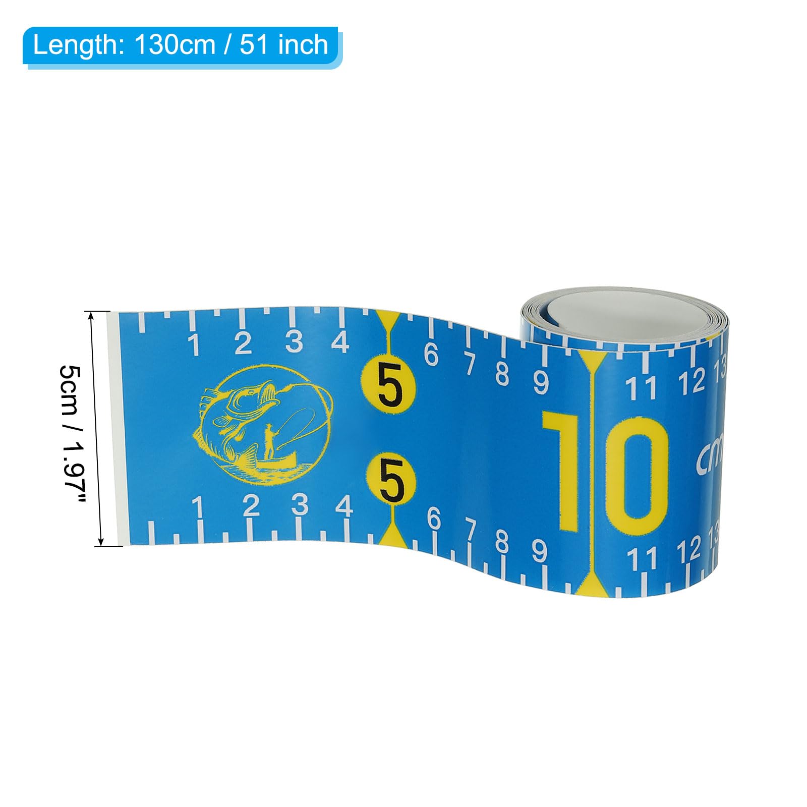 Close-up of measurement scale on PATIKIL fish ruler