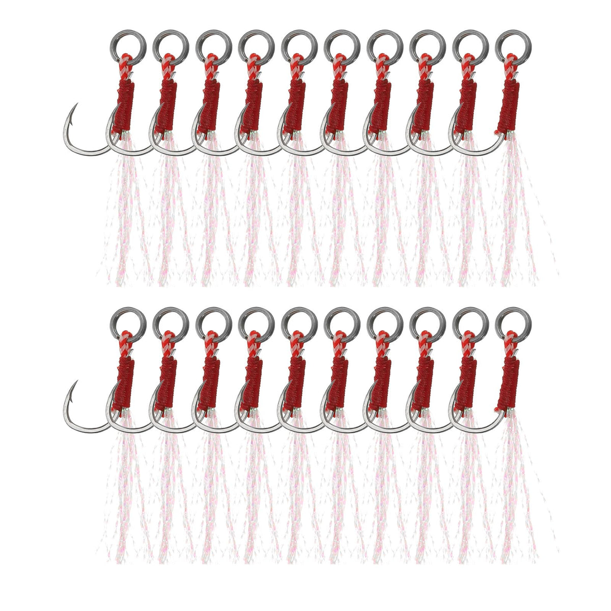 PATIKIL glow thread fishing assist hooks improve underwater visibility for lure attraction.