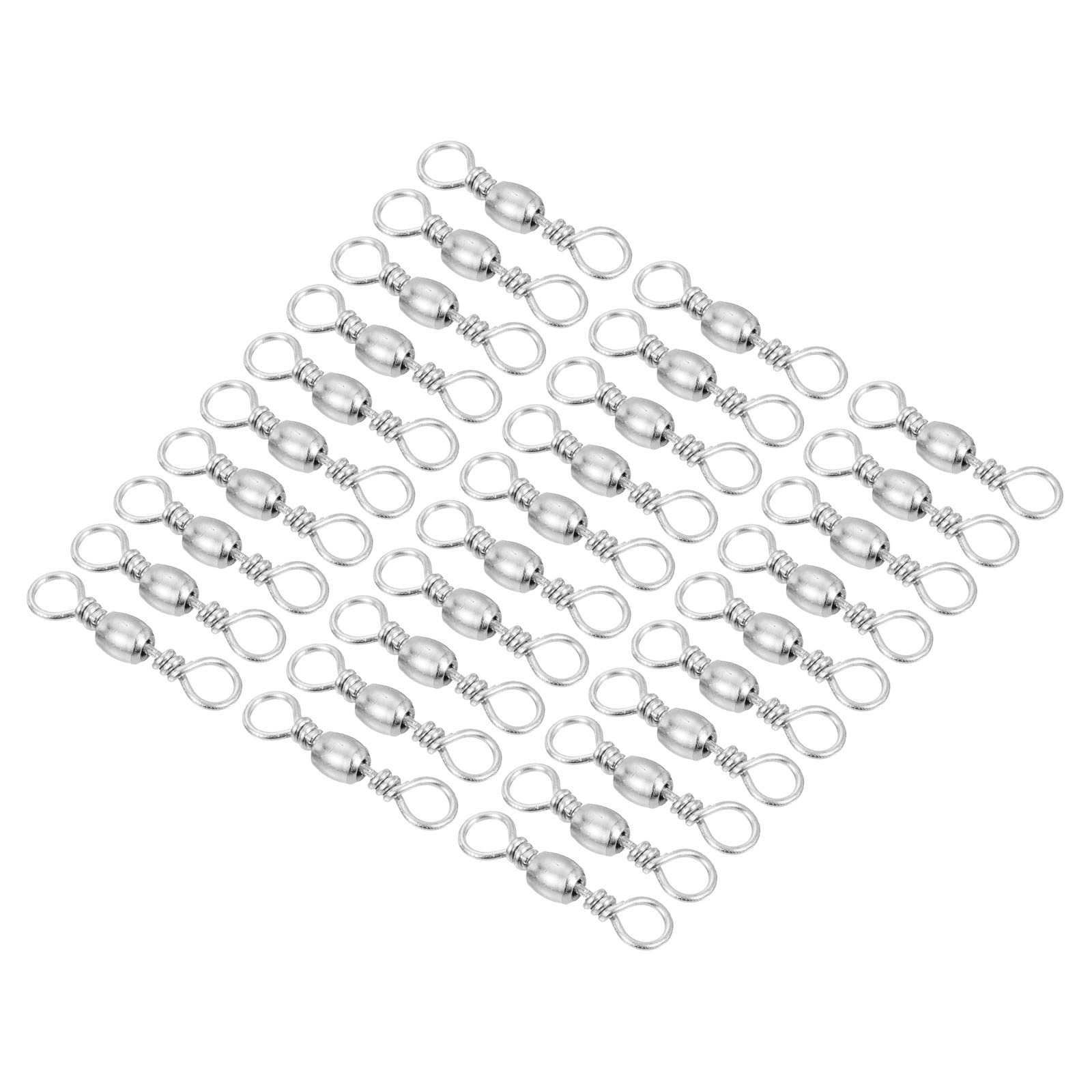 PATIKIL fishing barrel swivel 30pcs with polished carbon steel for smooth line protection.