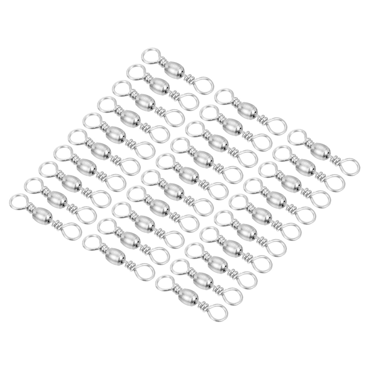 PATIKIL fishing barrel swivel 30pcs with polished carbon steel for smooth line protection.