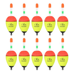 PATIKIL fishing bobbers 10-pack, bright yellow EVA floats for versatile freshwater and saltwater use.