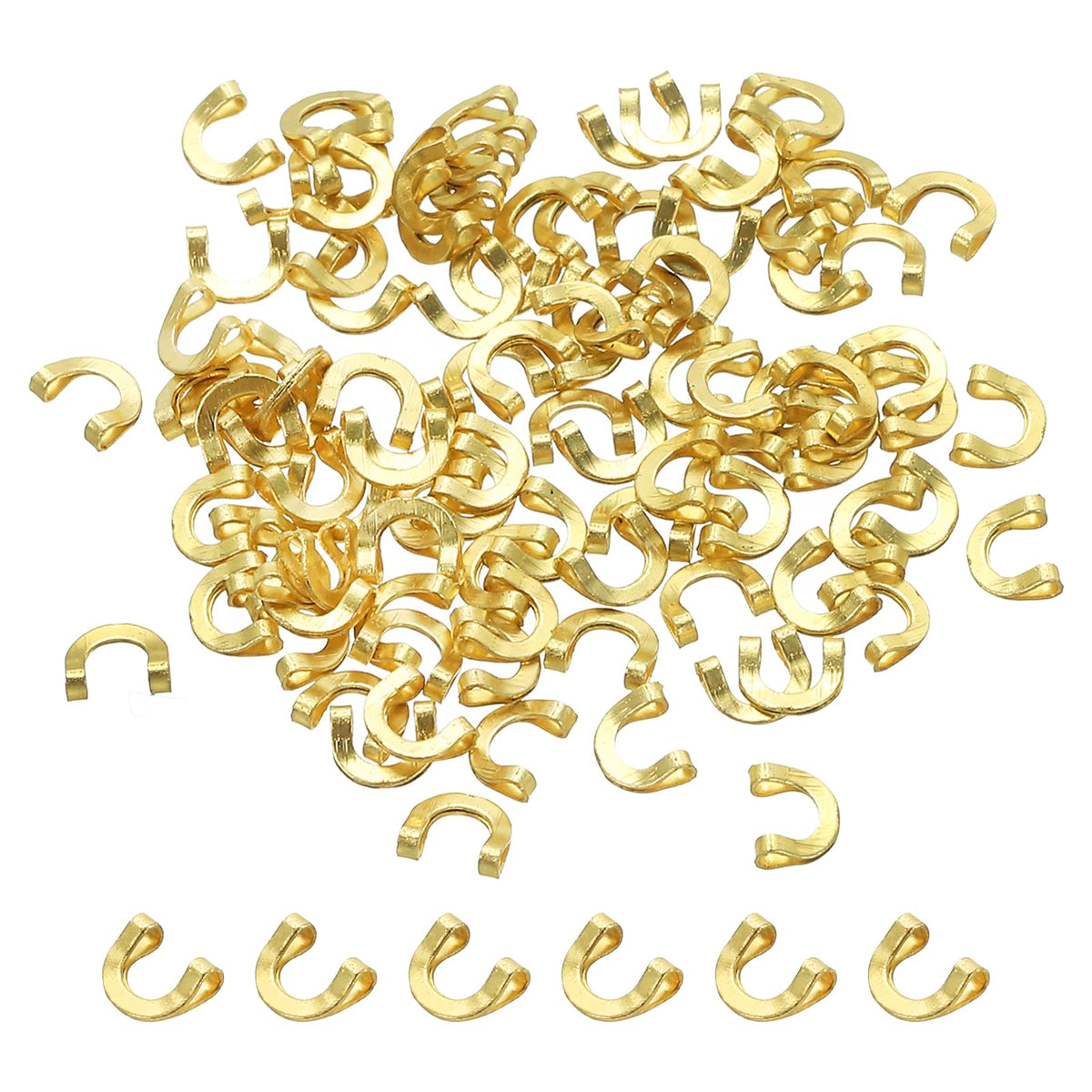 PATIKIL gold tone fishing clevis 4.4mm U-shaped brass link - 100 pcs