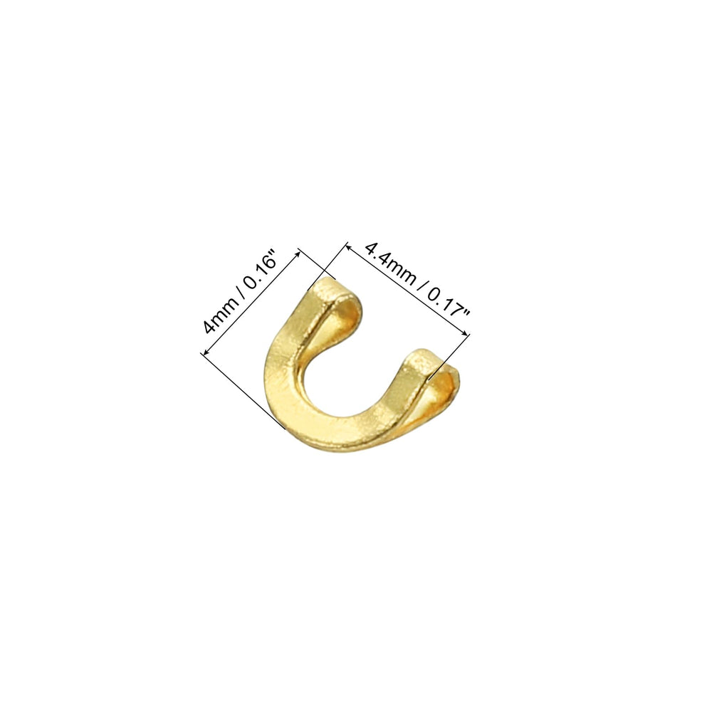 Close-up of 4.4mm gold tone U-shaped fishing clevis