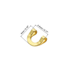 Close-up of 4.4mm gold tone U-shaped fishing clevis