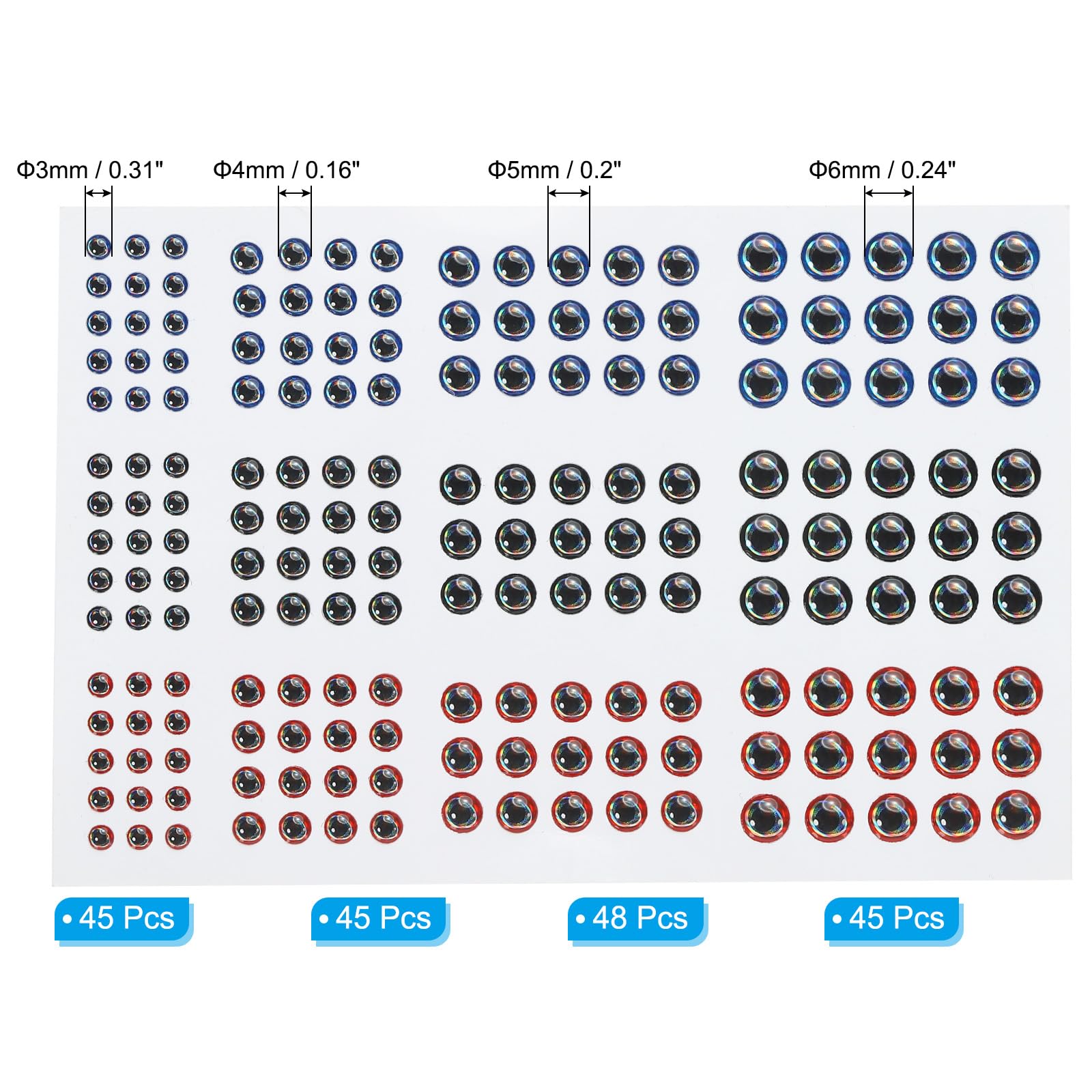 PATIKIL 4mm fishing eye sticker delivers enhanced lure visibility in clear water.