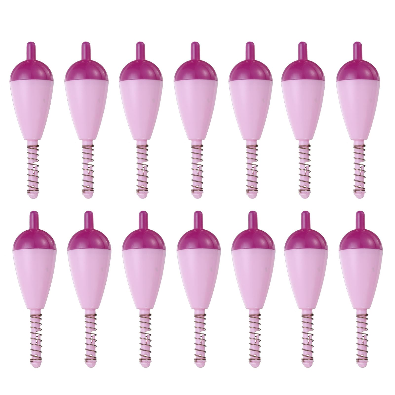PATIKIL 15 pack purple ABS fishing float bobbers set - close up