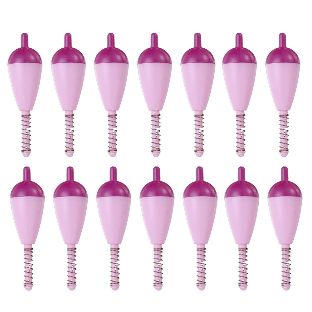 PATIKIL 15 pack purple ABS fishing float bobbers set - close up