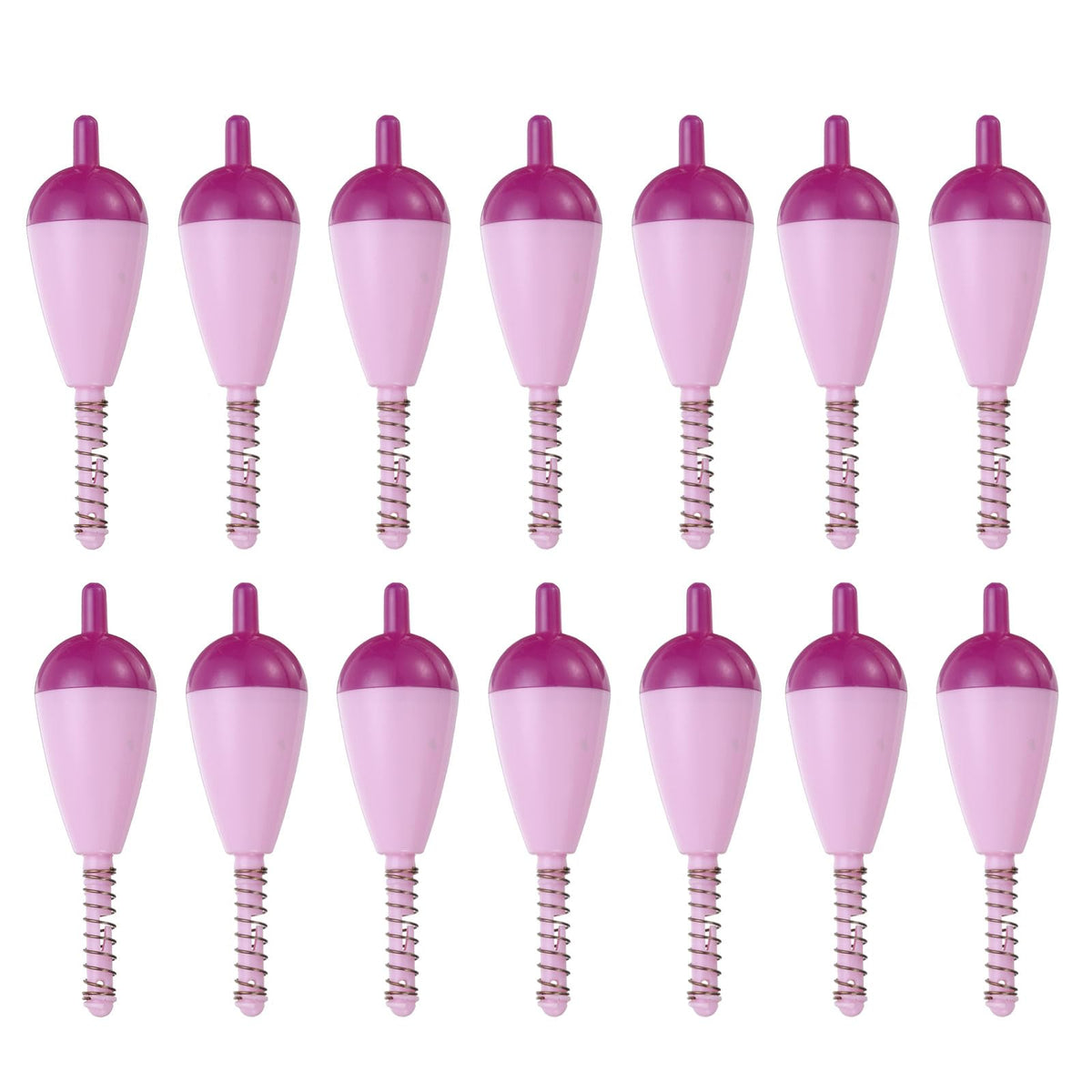 PATIKIL 15 pack purple ABS fishing float bobbers set - close up