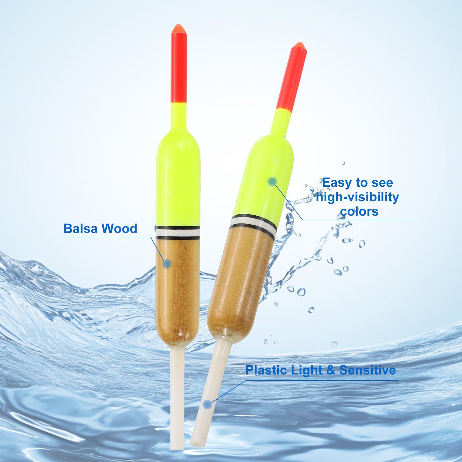 PATIKIL red-yellow float on water demonstrates bite detection in murky conditions