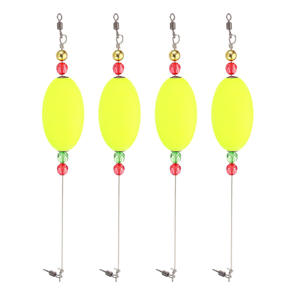 PATIKIL fishing floats in yellow, oval bobber close-up for clear bite signals