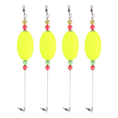 PATIKIL fishing floats in yellow, oval bobber close-up for clear bite signals