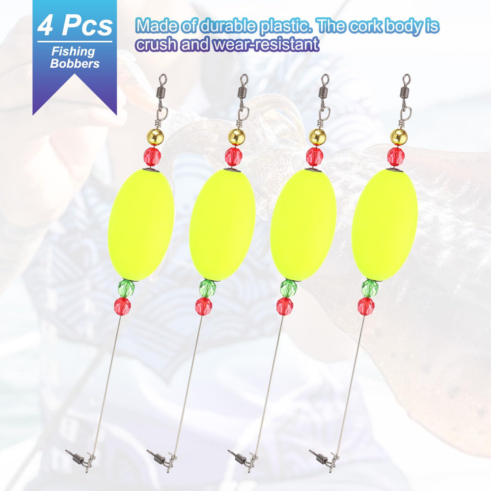 PATIKIL yellow oval bobber side view with high visibility