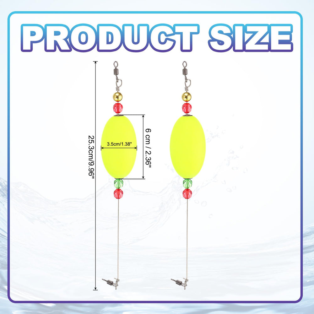 PATIKIL 4-pack yellow bobbers visible in water for long-distance spotting