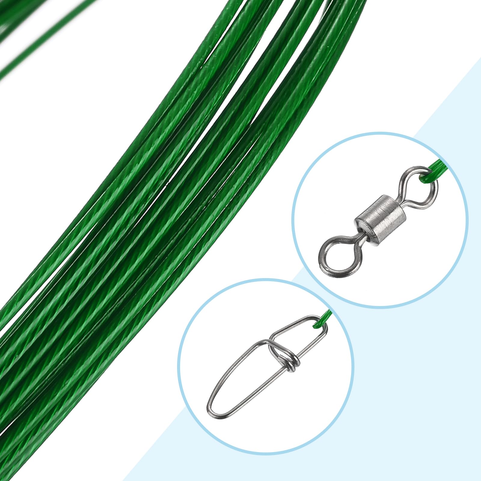 PATIKIL 20-pack green leaders for versatile saltwater and freshwater setups