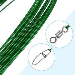 PATIKIL 20-pack green leaders for versatile saltwater and freshwater setups