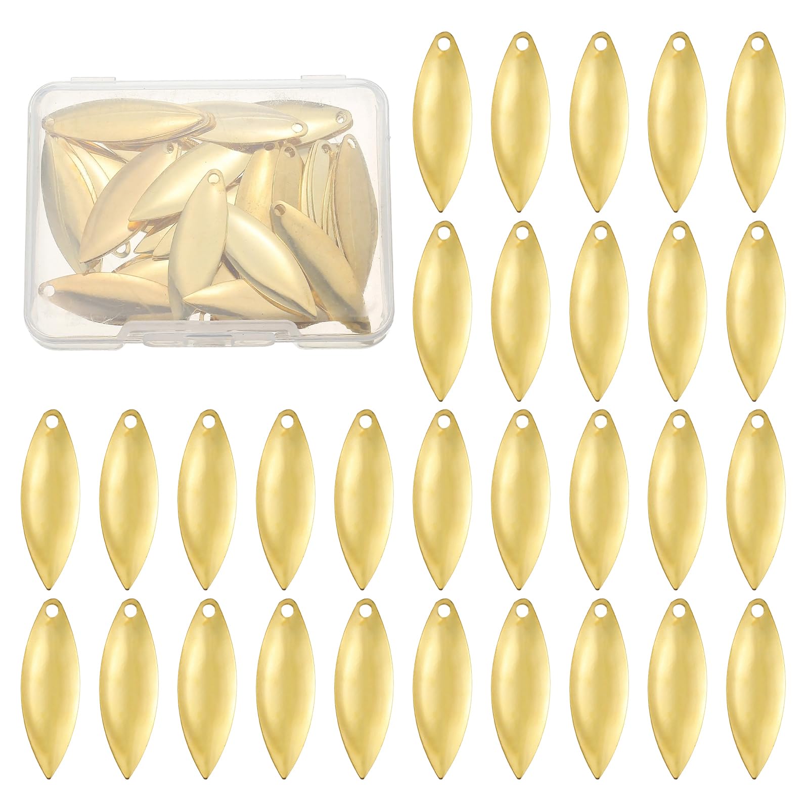 PATIKIL fishing lure blades in gold tone for bright flashes and fish attraction.
