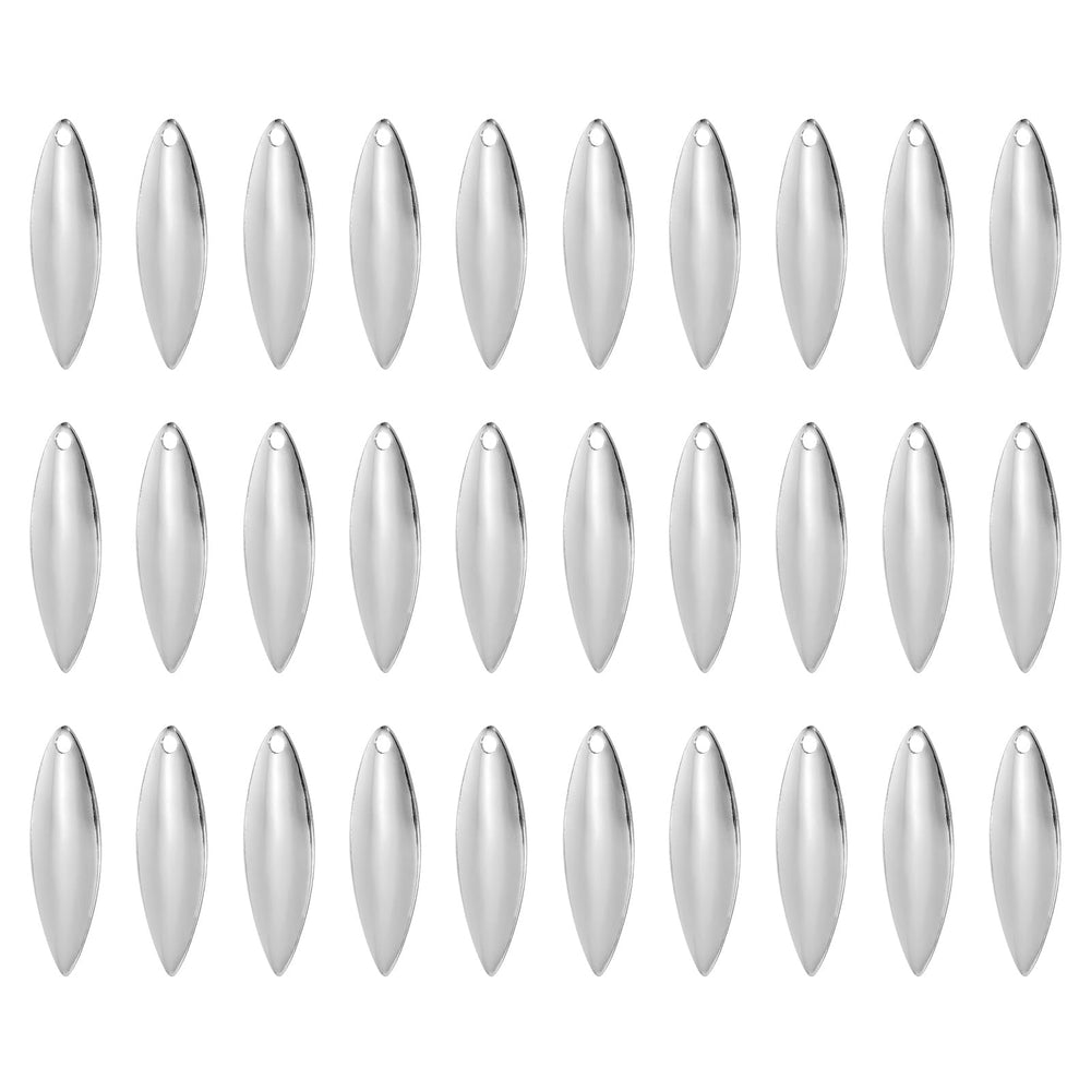 PATIKIL fishing lure blades in silver color sized 1.3x0.4 inches for willowleaf lure making