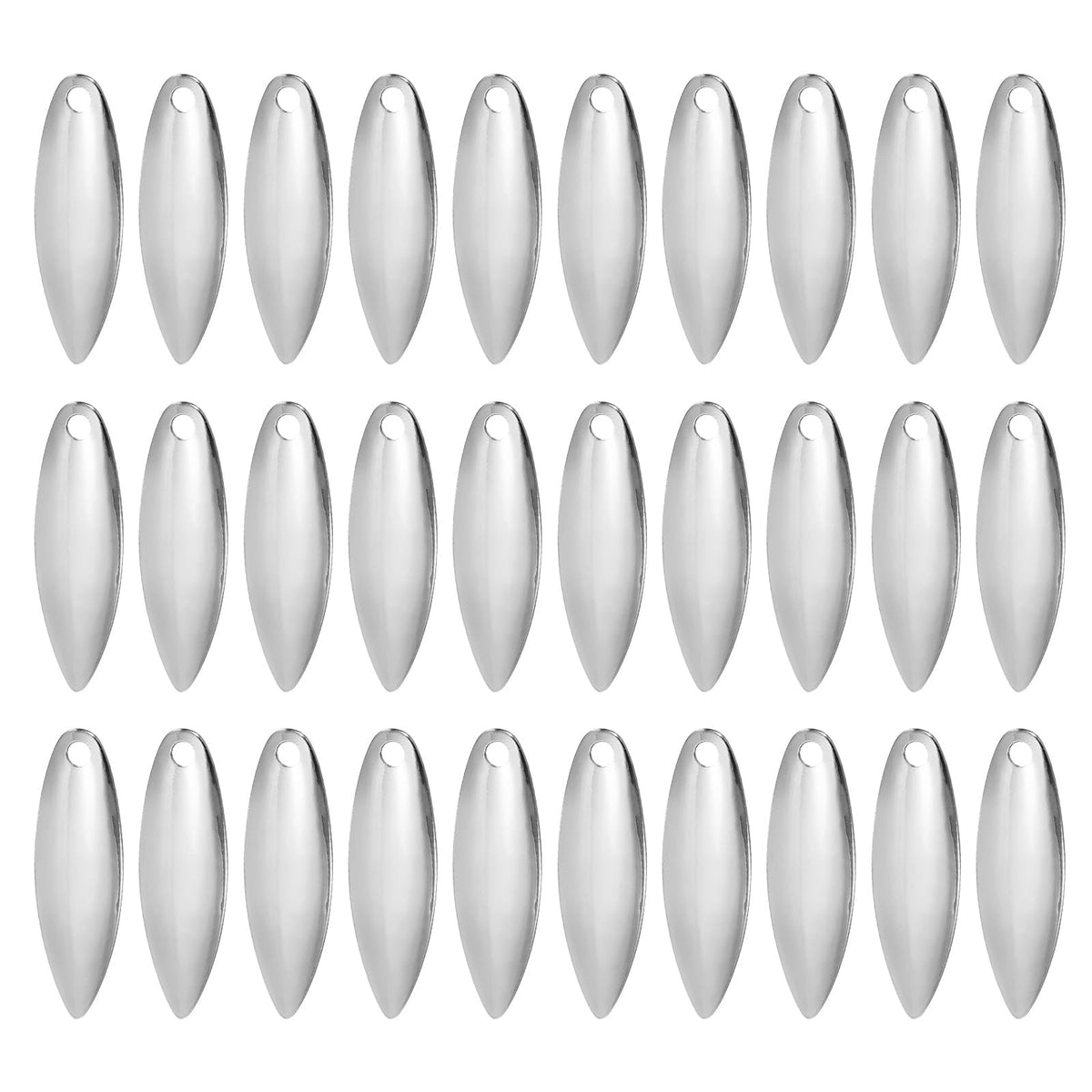 PATIKIL fishing lure blades in silver willowleaf ready for high-visibility bites.