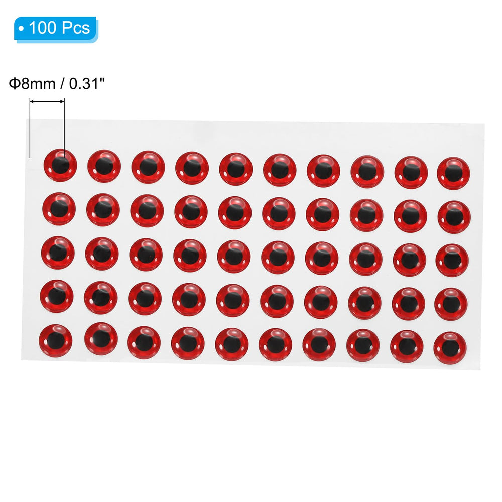 Red 8mm epoxy fishing lure eyes for lures and baits – 100pcs