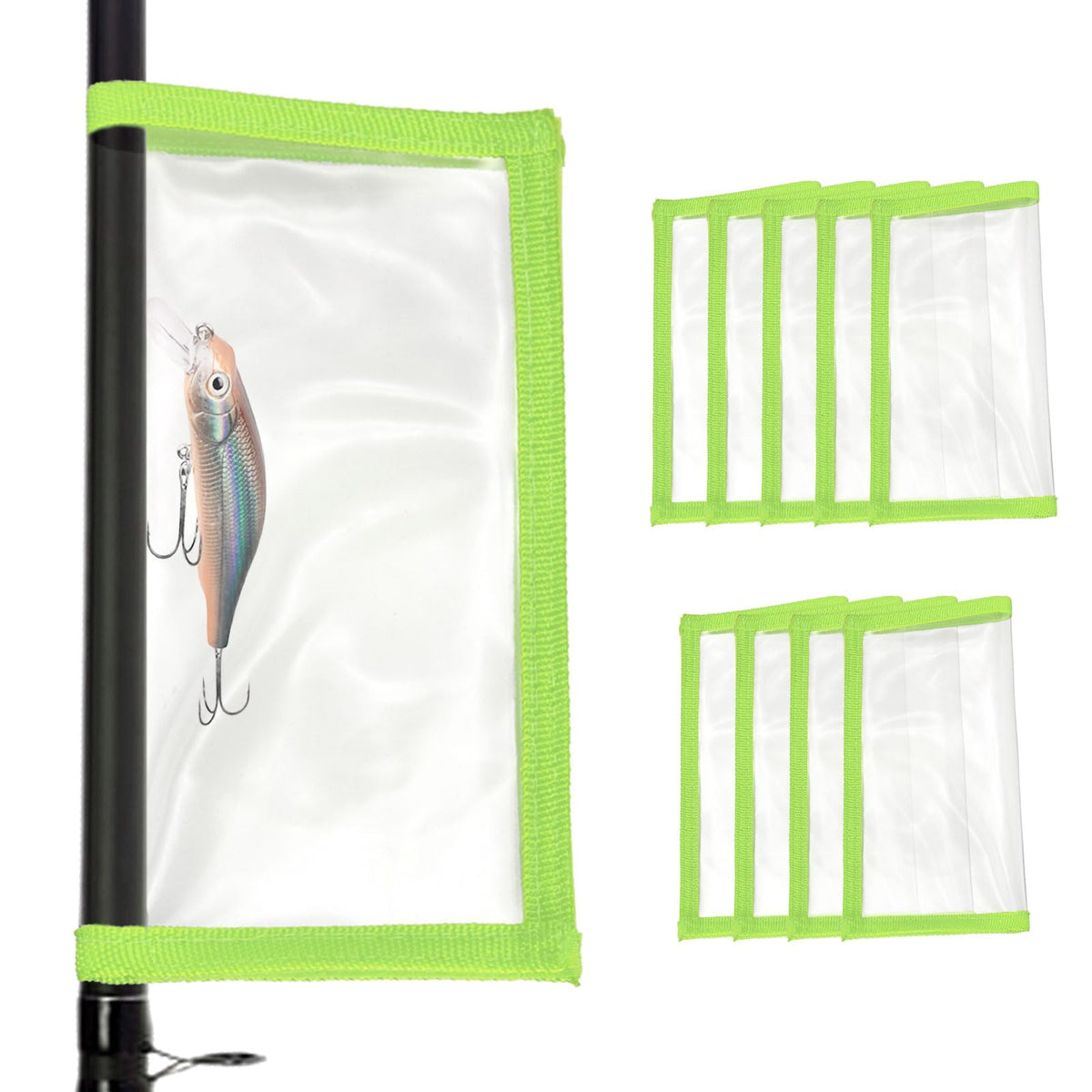 PATIKIL Fishing Lure Wrap green pack keeps lures organized and visible.