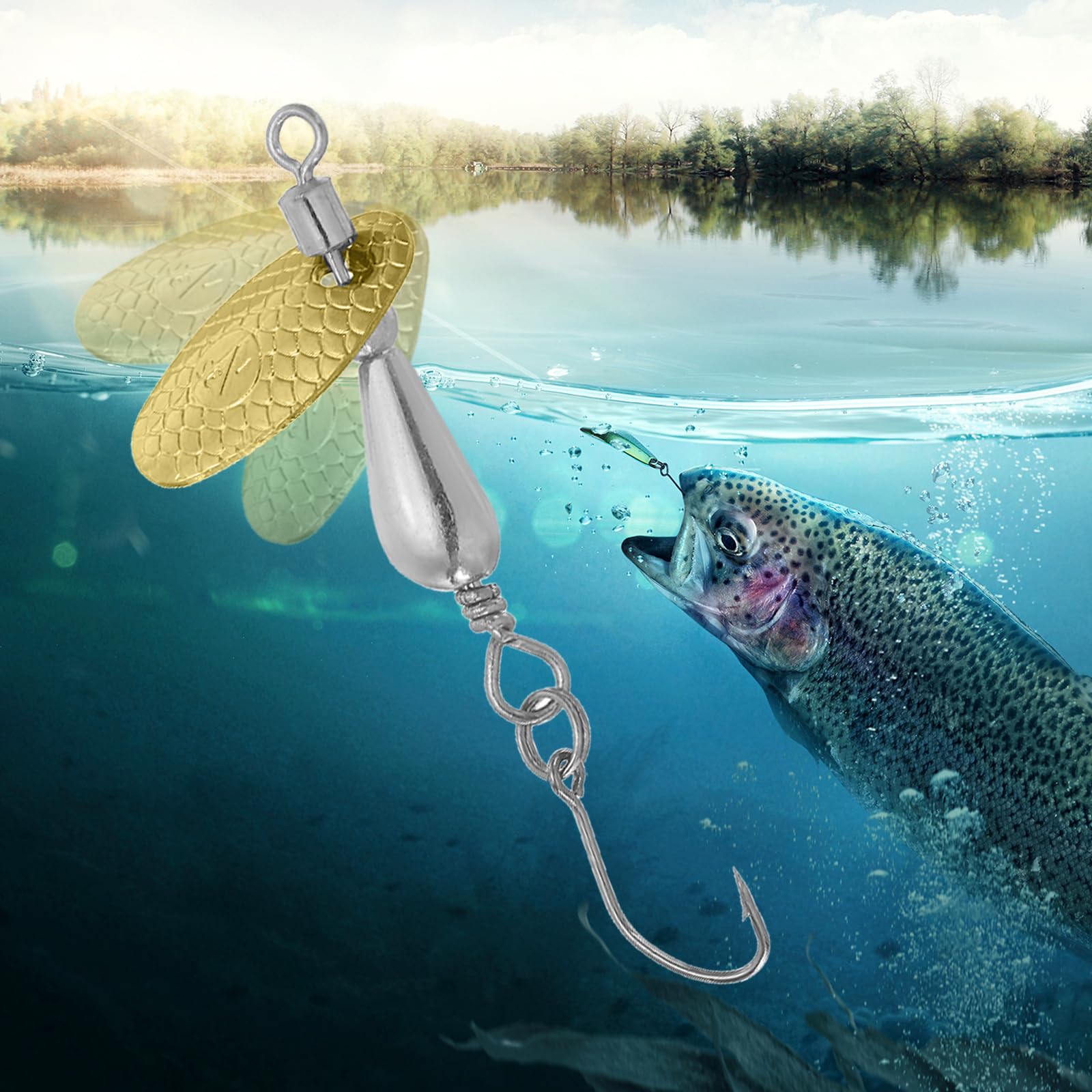 PATIKIL 6.7g spinnerbait designed for casting farther with teardrop sinkers.