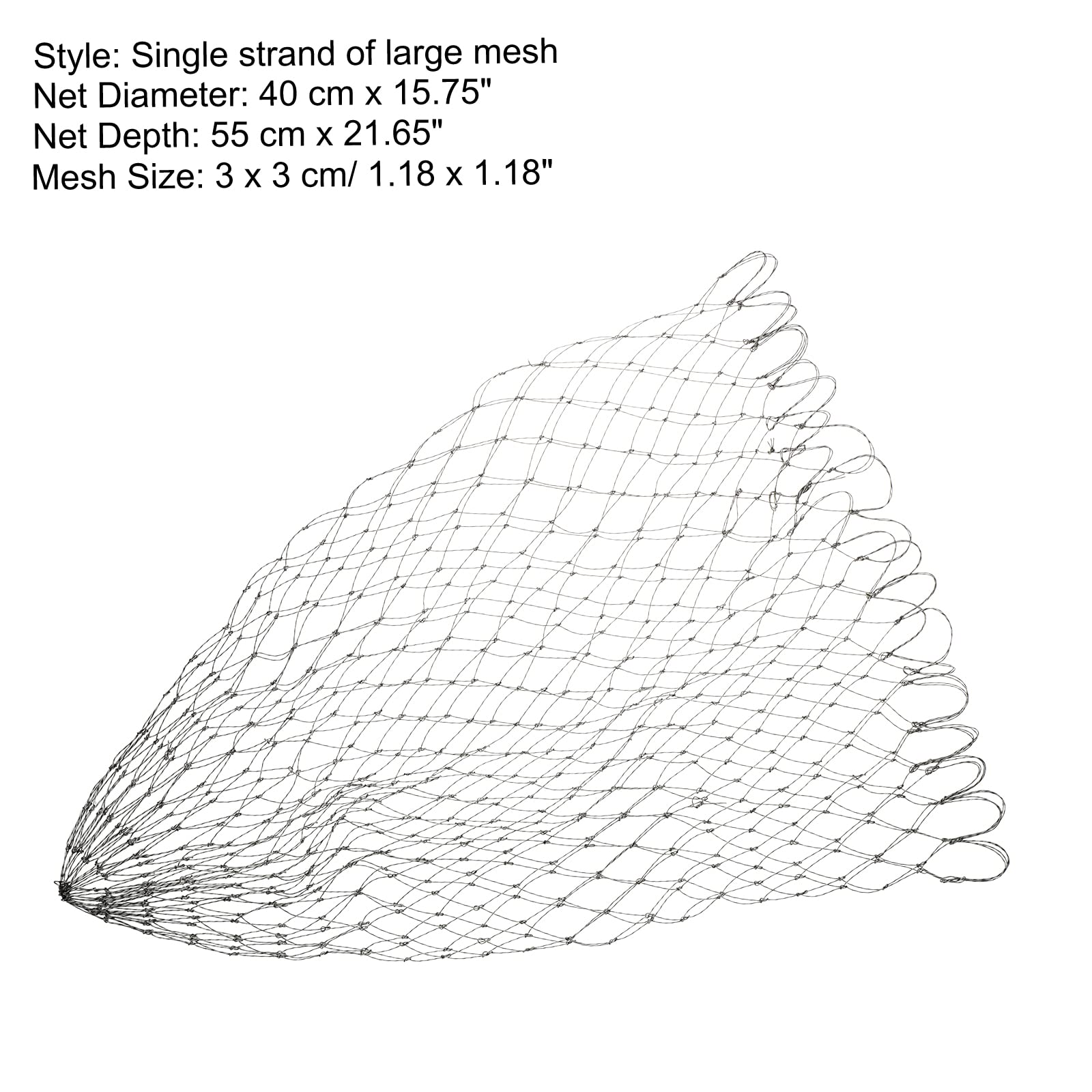 PATIKIL fishing net replacement deep 55 cm for preventing escape.