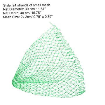 Close-up of green nylon 24-strand mesh for fishing net replacement
