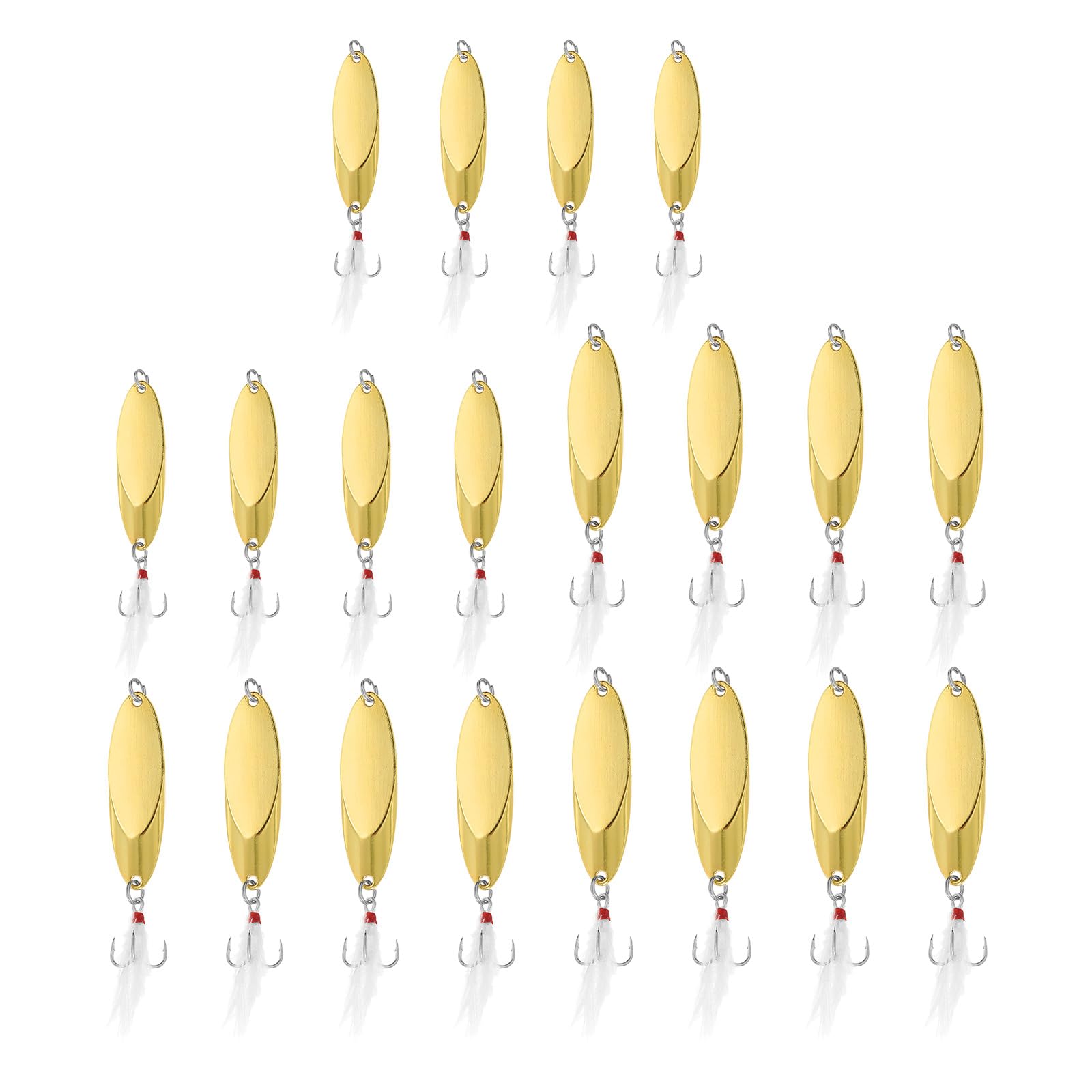 PATIKIL fishing spoon 1/4 oz in gold tone highlights light reflection to attract bass.