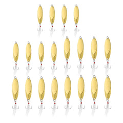 PATIKIL fishing spoon 1/4 oz in gold tone highlights light reflection to attract bass.