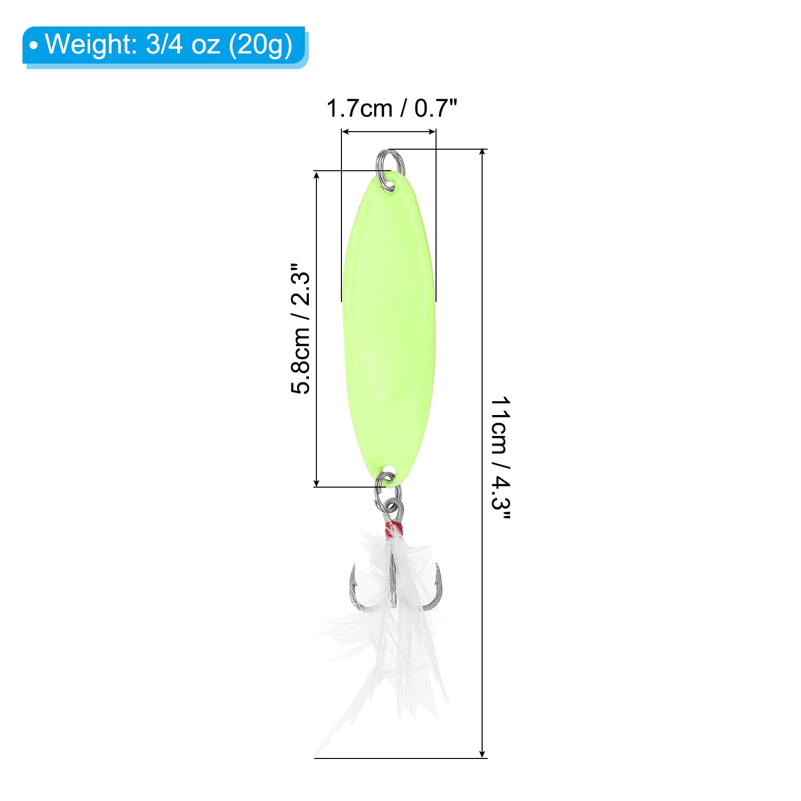 PATIKIL fishing spoon glow-in-the-dark feature attracts bites during night fishing