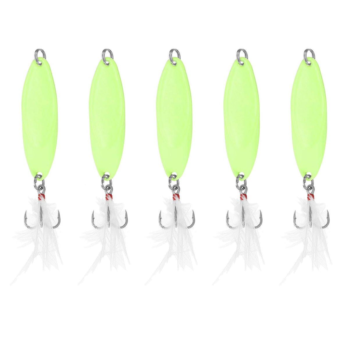 PATIKIL fishing spoon white pack showcases durable alloy construction for long casts.