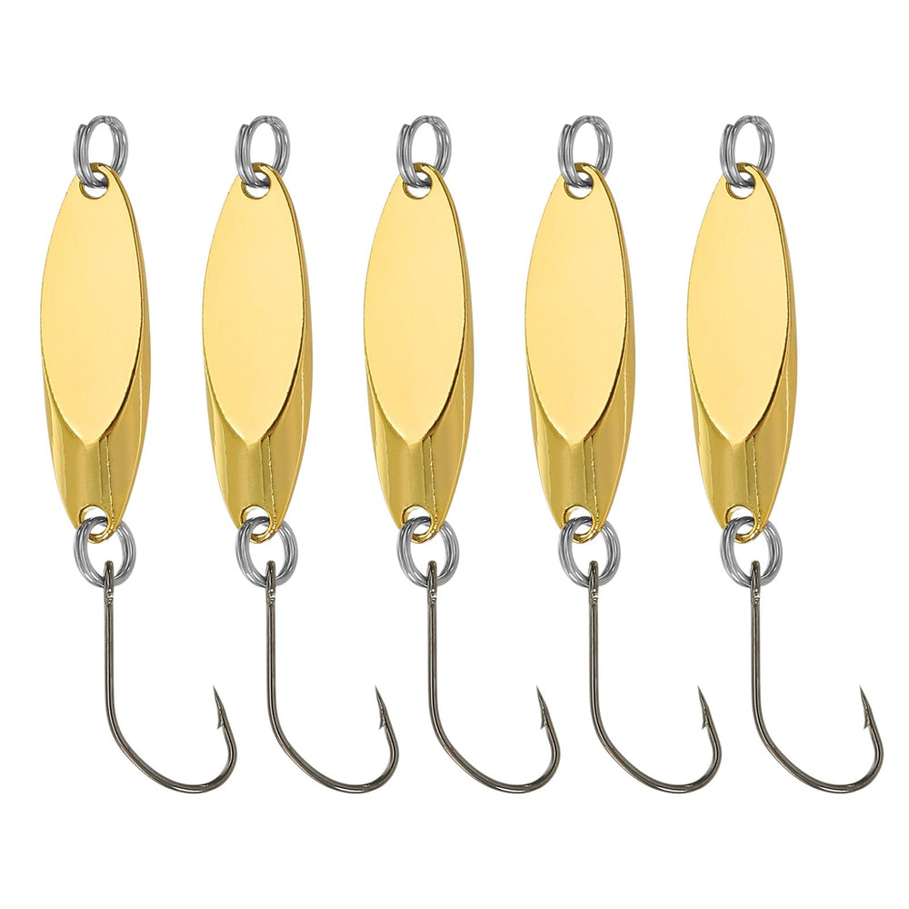 PATIKIL fishing spoons gold tone, 3.8 cm, ideal for long casts.