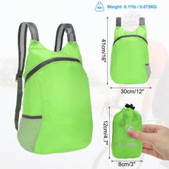PATIKIL foldable backpack compact-stowed, ideal for travel storage and airline carry-on use.