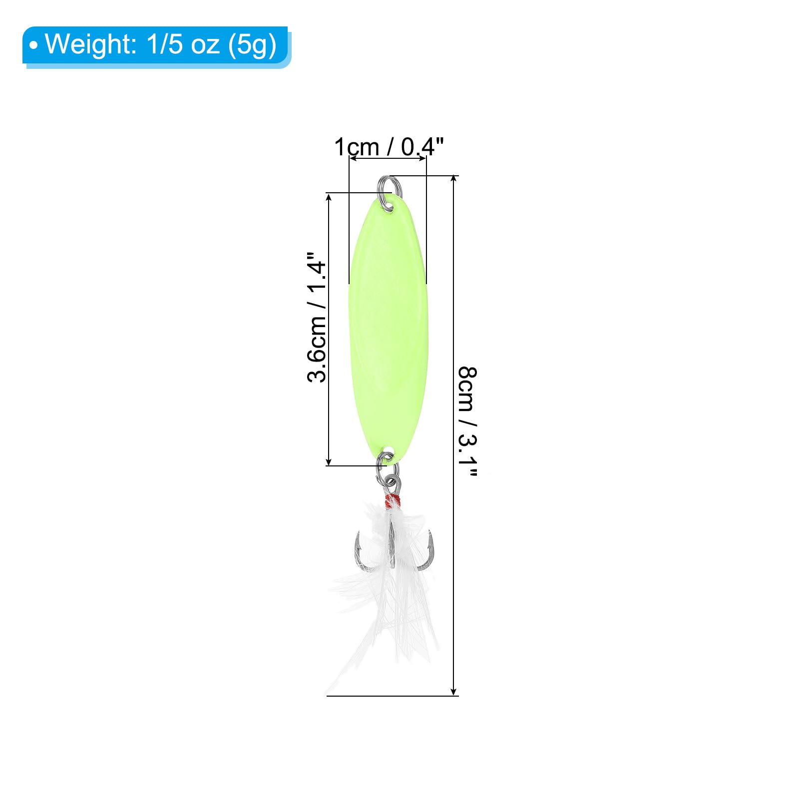 PATIKIL glow-in-the-dark spoons attract fish quickly in low-light conditions.