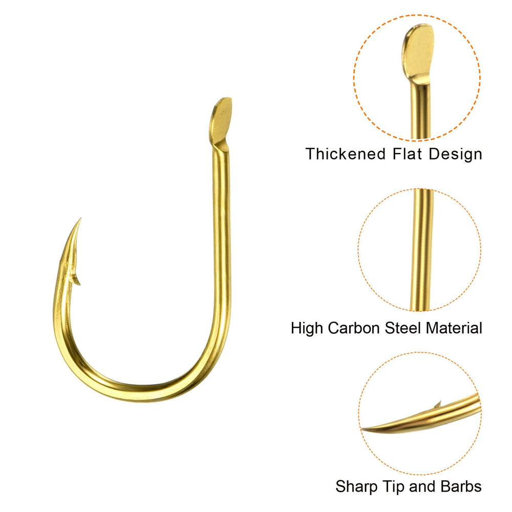 PATIKIL gold-tone finish bait hook ready for both freshwater and saltwater.