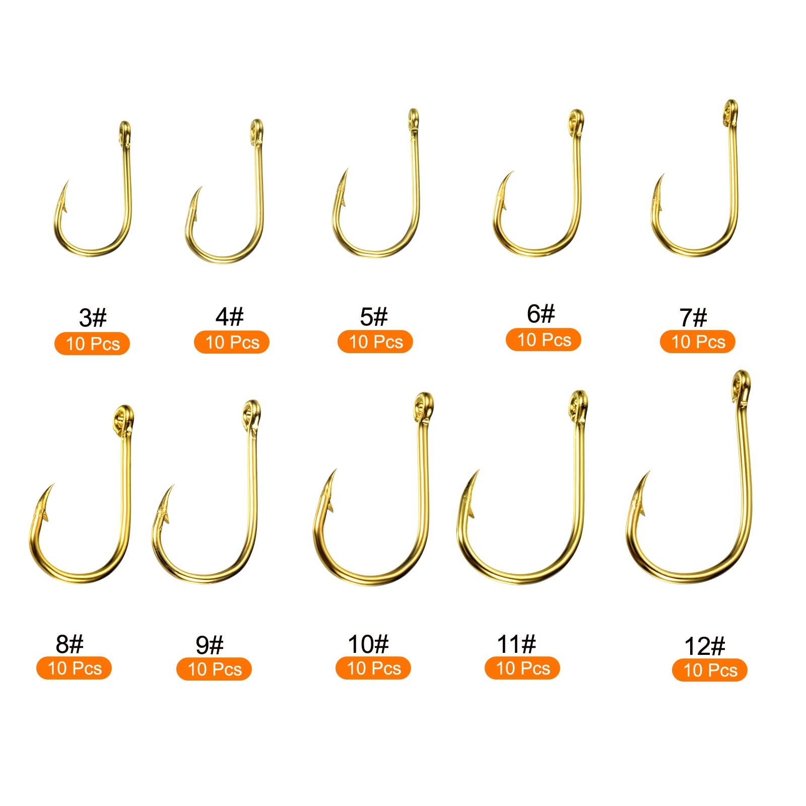 PATIKIL gold-tone catfish hooks in pack for durability and visibility