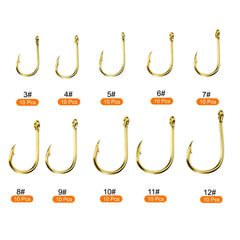 PATIKIL gold-tone catfish hooks in pack for durability and visibility