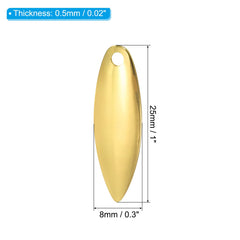 PATIKIL golden willowleaf blade close-up showing thin curved design for vibrations.