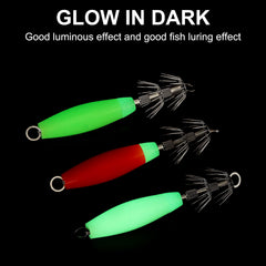 PATIKIL green glow squid jig visible in water to attract squid
