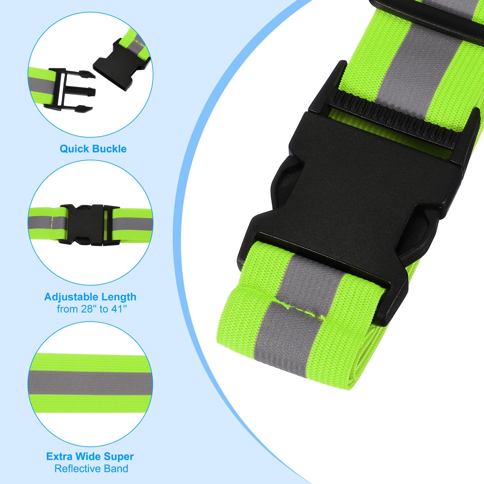 PATIKIL high-visibility reflective strip enhances safety in low light conditions.