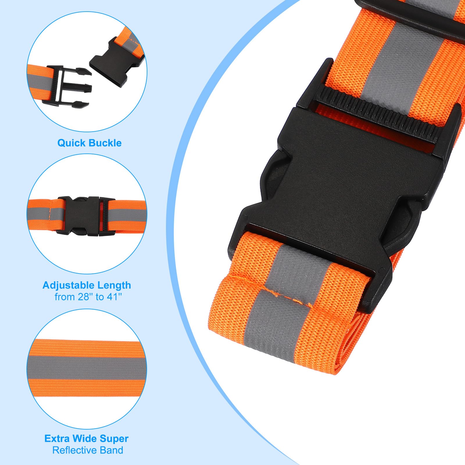 PATIKIL red-orange belt shown on backpack attachment for cycling or hiking.