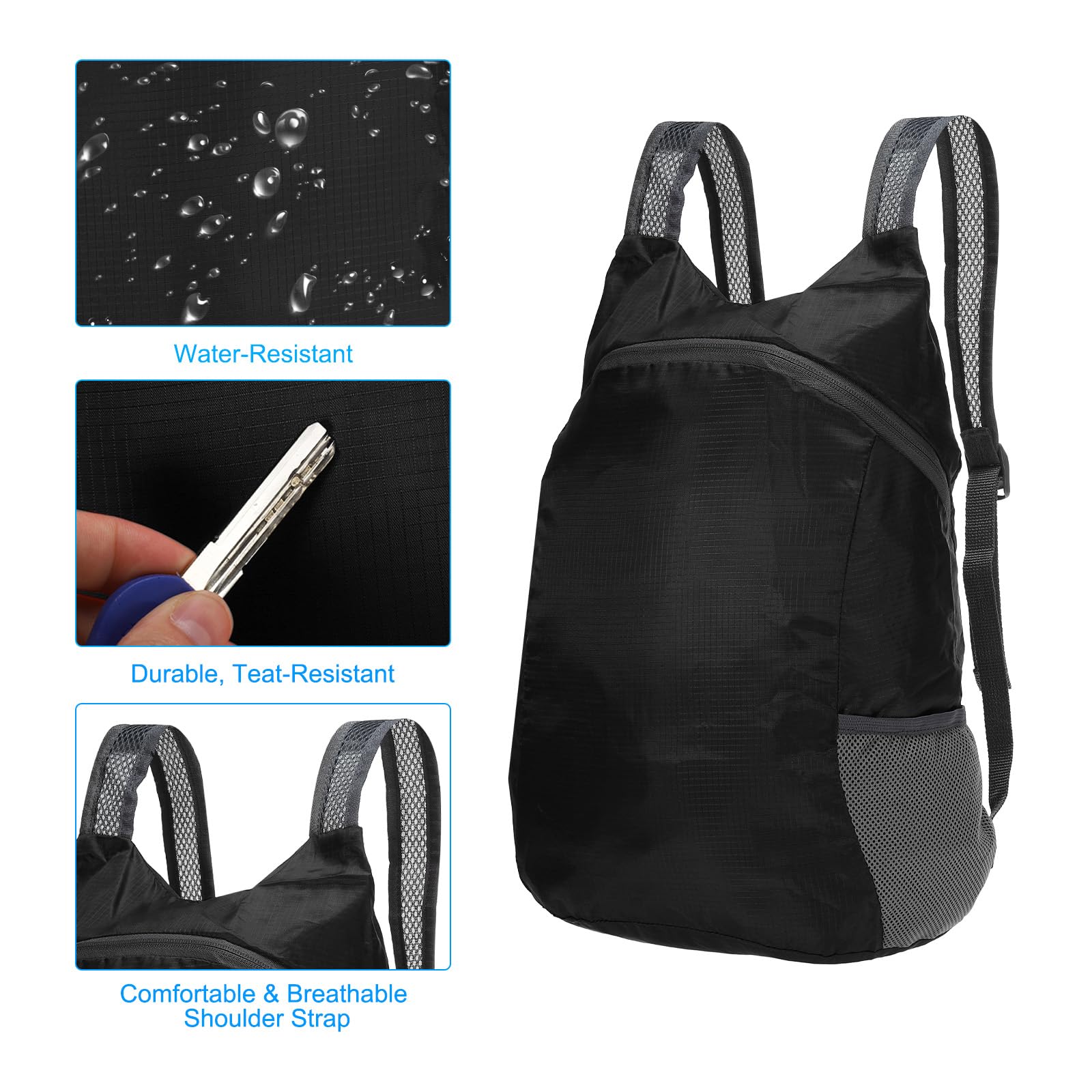 PATIKIL Hiking Backpack side pocket keeps small items within easy reach.